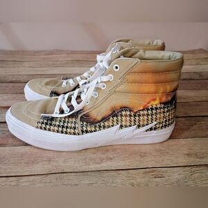 Van Stylish High-Top Sneakers with Houndstooth Pattern